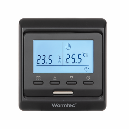 Warmtec T510 Wi-Fi, IP21, czarny, podtynkowy programowalny czujnik powietrzny i podłogowy